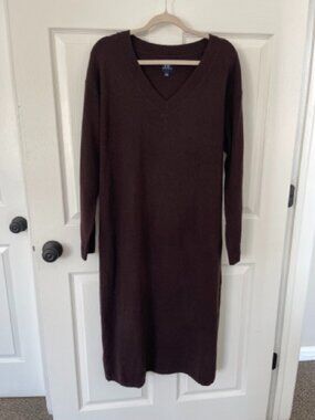 Gap Maternity Brown V-Neck Sweater Dress Size Medium